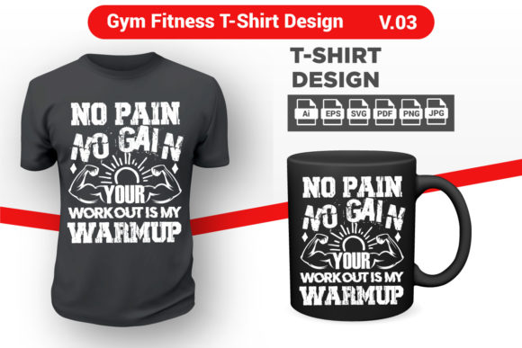 Fitness T-shirt Design Graphics & Print Templates