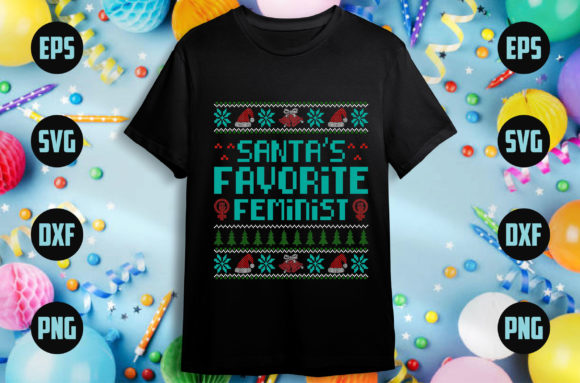 Santa's Favorite Feminist Graphics & T-Shirt Designs